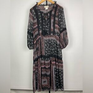 Mimi Chica Boho Paisley Knee Length Printed Dress